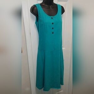 CLICK sleeveless teal dress